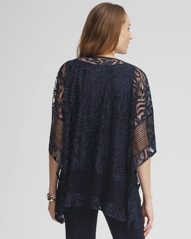 Travelers Collection Burnout Poncho - image 3